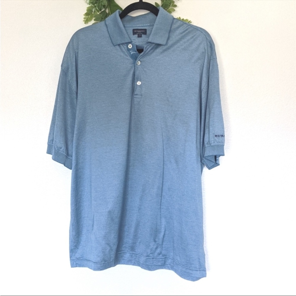 Burberry London Golf Houndstooth Polo Shirt Large